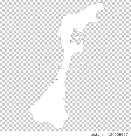 Blank map of Ishikawa prefecture 126906937