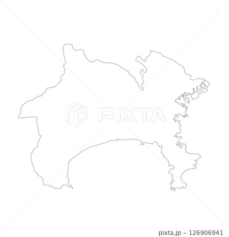 神奈川県の白地図 神奈川県の白地図 126906941