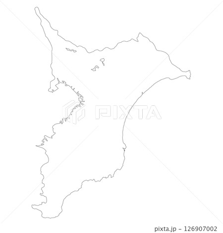 千葉県の白地図 126907002