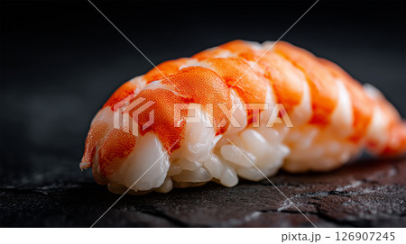 極上えび握り寿司のマクロ撮影 126907245