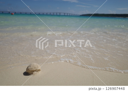 白い砂浜と青い海 126907448
