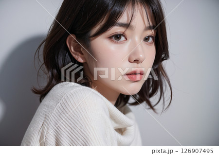 ミディアムヘアー 126907495