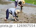 田植えをする棚田オーナー 田植えをする棚田オーナー 126907554