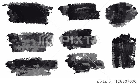 Black Ink Brush Stroke. Isolated on White Background. A bold black brush stroke with rough texture, isolated on a white background. Black Ink Brush Stroke. Isolated on White Background. A bold black brush stroke with rough texture, isolated on a white background. 126907630