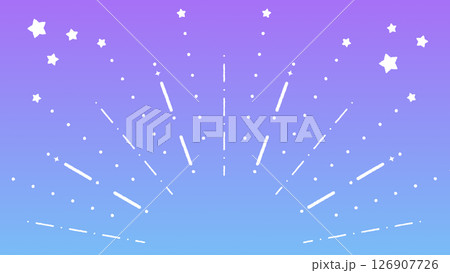 手書き風の線や星が広がるイラスト 126907726