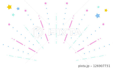 手書き風の線や星が広がるイラスト 手書き風の線や星が広がるイラスト 126907731