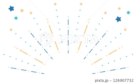 手書き風の線や星が広がるイラスト 手書き風の線や星が広がるイラスト 126907732