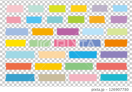 美紋膠帶紙膠帶彩色蠟筆設定向量 126907780