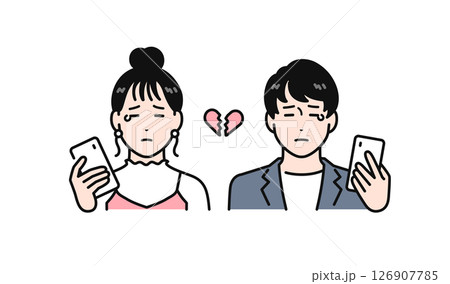 失恋する若い男女 126907785