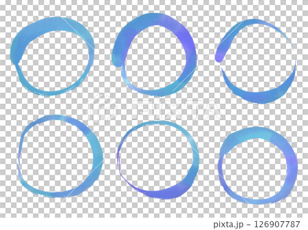 筆で描いた水彩 ベクターの丸 126907787