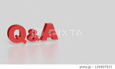 The Red Q&A on white Background 3d Rendering. The Red Q&A on white Background 3d Rendering. 126907915