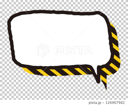 帶有醒目的手寫線條的警告/警告氣泡 4 126907982