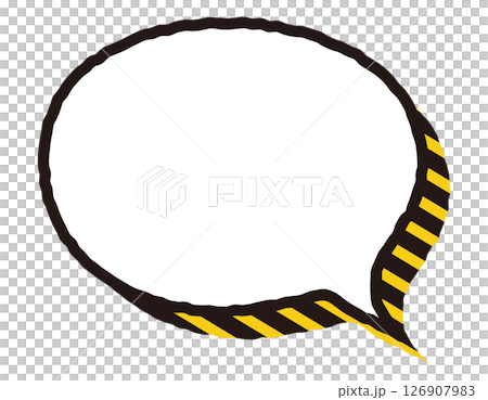 帶有醒目的手寫線條的警告/警告氣泡 4 126907983