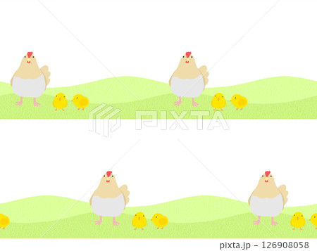 ニワトリのシームレスパターン A-1' ニワトリのシームレスパターン A-1' 126908058
