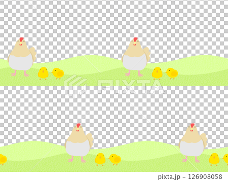 ニワトリのシームレスパターン A-1' ニワトリのシームレスパターン A-1' 126908058