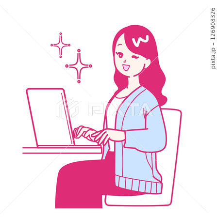パソコン作業をしている女性 パソコン作業をしている女性 126908326