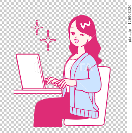 パソコン作業をしている女性 パソコン作業をしている女性 126908326