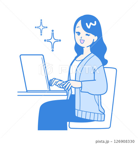 パソコン作業をしている女性 126908330