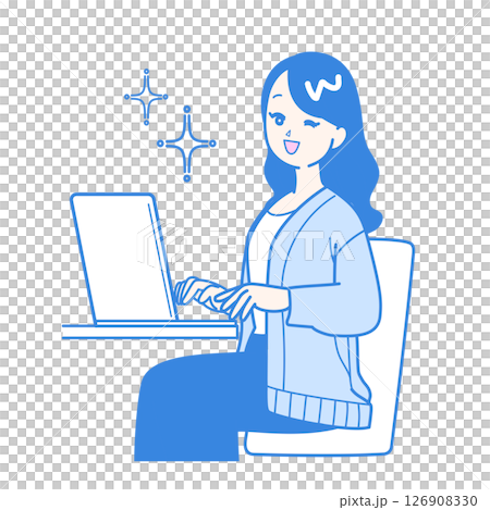 パソコン作業をしている女性 126908330