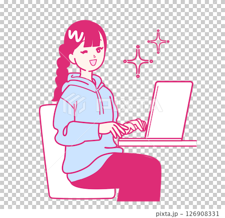 パソコン作業をしている女性 126908331