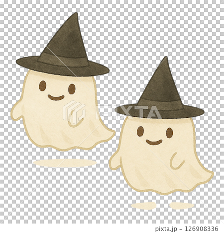 [萬聖節]戴尖頂帽的鬼魂插圖/第2種 126908336