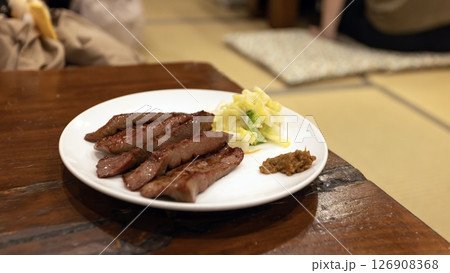 Grilled Beef Tongue in Sendai, one of famous food in Sendai Grilled Beef Tongue in Sendai, one of famous food in Sendai 126908368