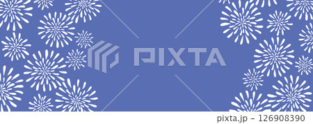 浴衣や手ぬぐいの柄のようなレトロな花火のイラスト 126908390