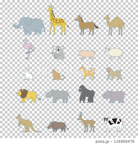 風景簡單動物插圖集 風景簡單動物插圖集 126908476