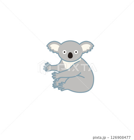 シンプル動物イラスト　コアラ 126908477