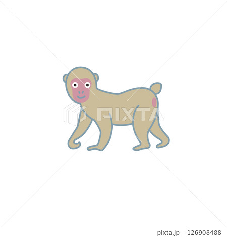 シンプル動物イラスト　猿 126908488