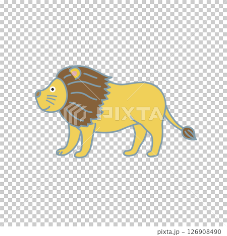 シンプル動物イラスト　ライオン 126908490