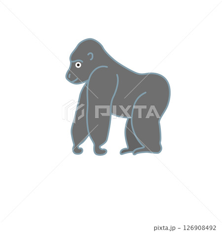 シンプル動物イラスト　ゴリラ 126908492