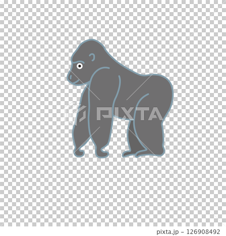 シンプル動物イラスト　ゴリラ 126908492