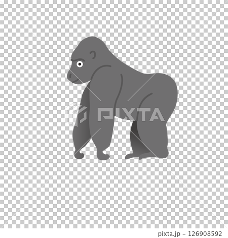 シンプル動物イラスト　ゴリラ 126908592