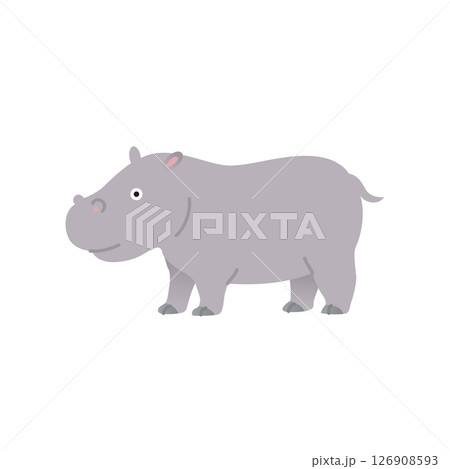 シンプル動物イラスト　カバ 126908593
