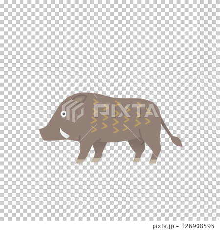 Simple animal illustration: Wild boar 126908595
