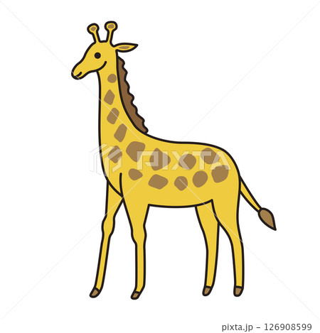 シンプル動物イラスト　キリン 126908599