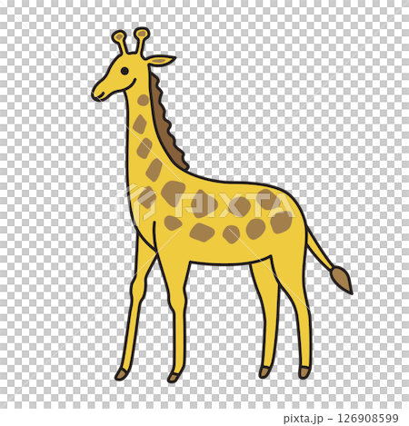 シンプル動物イラスト　キリン 126908599