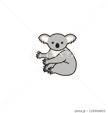 シンプル動物イラスト　コアラ 126908603