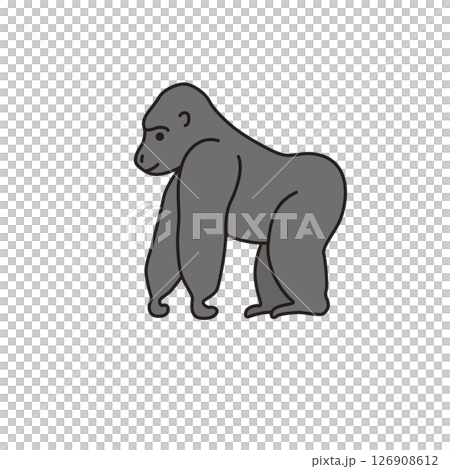 シンプル動物イラスト　ゴリラ 126908612