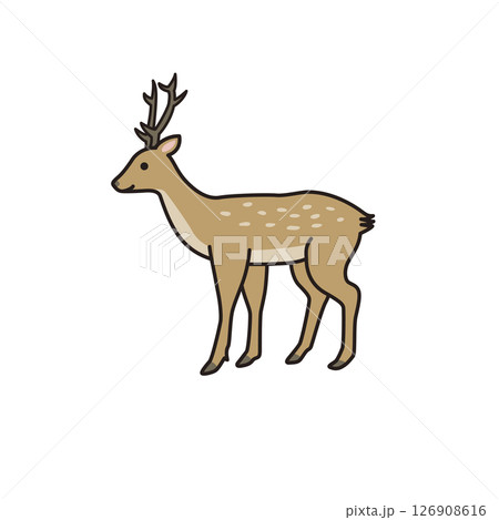 シンプル動物イラスト　鹿 126908616