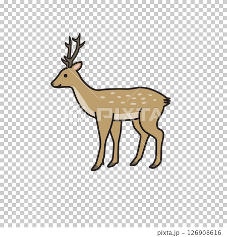 簡單的動物插畫：鹿 126908616