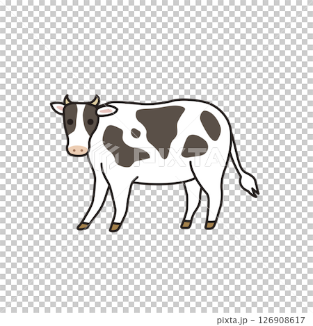 簡單的動物插圖：牛 126908617