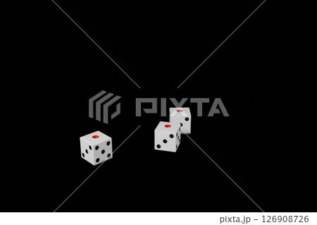 1のぞろ目が出た三つのサイコロの3DCG画像 126908726