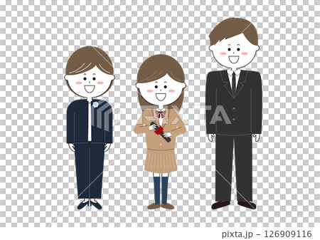 父母和女孩參加畢業典禮的插圖 126909116