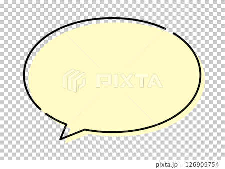 對話泡泡,單一,切形,橢圓形,黃色,黑色邊框 對話泡泡,單一,切形,橢圓形,黃色,黑色邊框 126909754