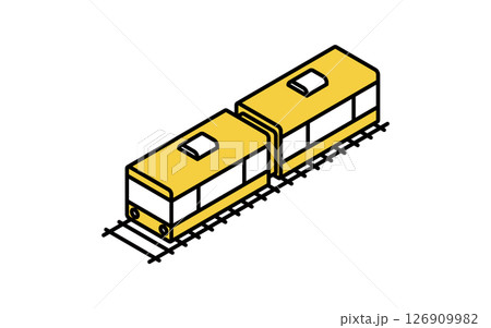 乗物アイコン、連結した電車のシンプルでかわいいアイソメトリックの線画アイコン 乗物アイコン、連結した電車のシンプルでかわいいアイソメトリックの線画アイコン 126909982