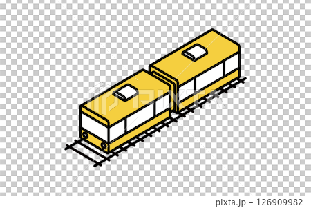 乗物アイコン、連結した電車のシンプルでかわいいアイソメトリックの線画アイコン 乗物アイコン、連結した電車のシンプルでかわいいアイソメトリックの線画アイコン 126909982