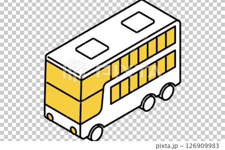 乗物アイコン、二階建てバスのシンプルでかわいいアイソメトリックの線画アイコン 乗物アイコン、二階建てバスのシンプルでかわいいアイソメトリックの線画アイコン 126909983
