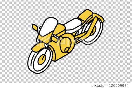 乗物アイコン、二輪車(スポーツバイク)のシンプルでかわいいアイソメトリックの線画アイコン 乗物アイコン、二輪車(スポーツバイク)のシンプルでかわいいアイソメトリックの線画アイコン 126909984